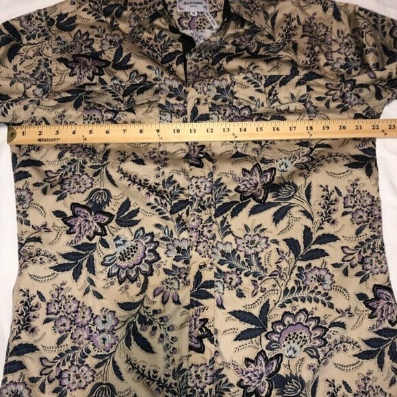 Womens size M Western Shirt Rodeo Snap Front Beige Floral Print Cowgirl Unisex - Picture 5 of 10